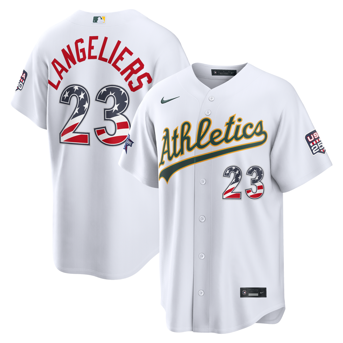 2026 All-Star Edition Stars & Stripes Men's Athletics Shea Langeliers Nike White Stadium Jersey - 2