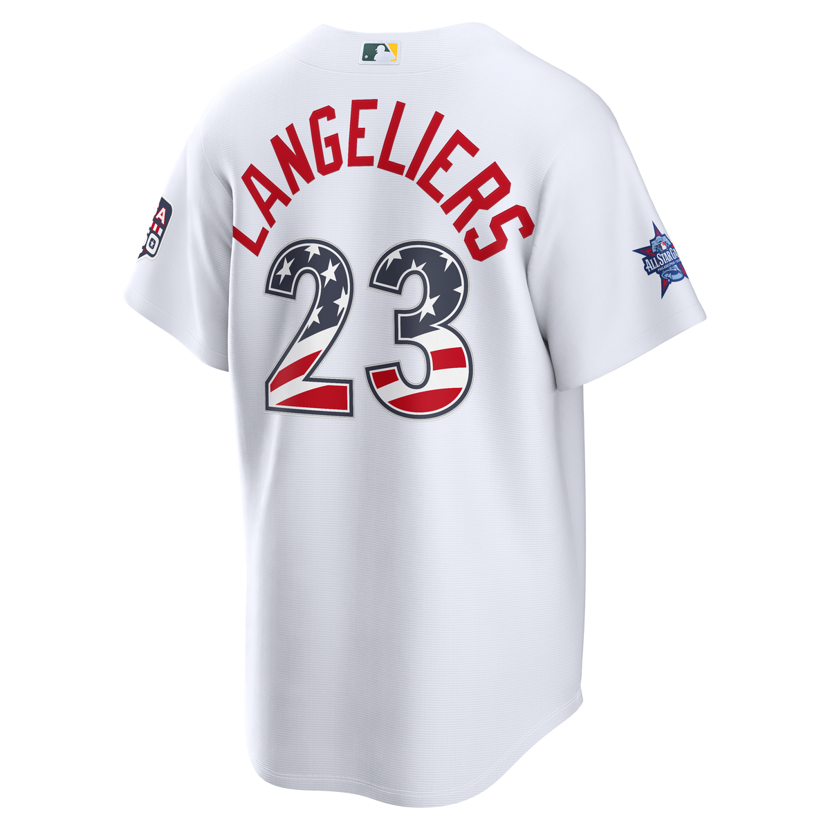 2026 All-Star Edition Stars & Stripes Men's Athletics Shea Langeliers Nike White Stadium Jersey - 4