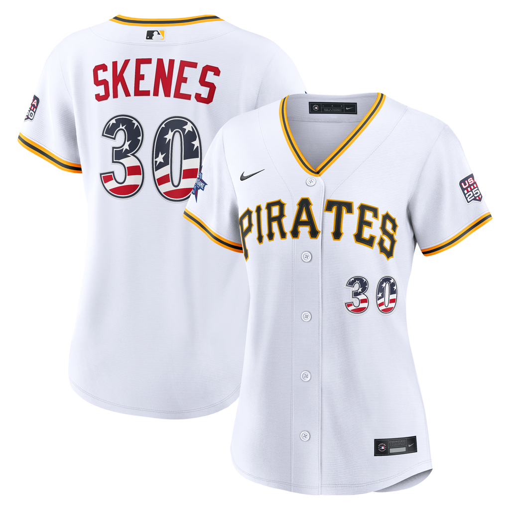 2026 All-Star Edition Stars & Stripes Women's Pittsburgh Pirates Paul Skenes Nike White Stadium Jersey - 2