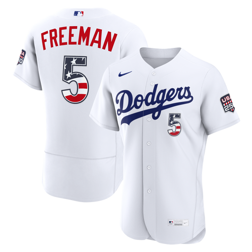 Fourth of July Men's Los Angeles Dodgers Freddie Freeman Nike White USA 250 Authentic Jersey - 2