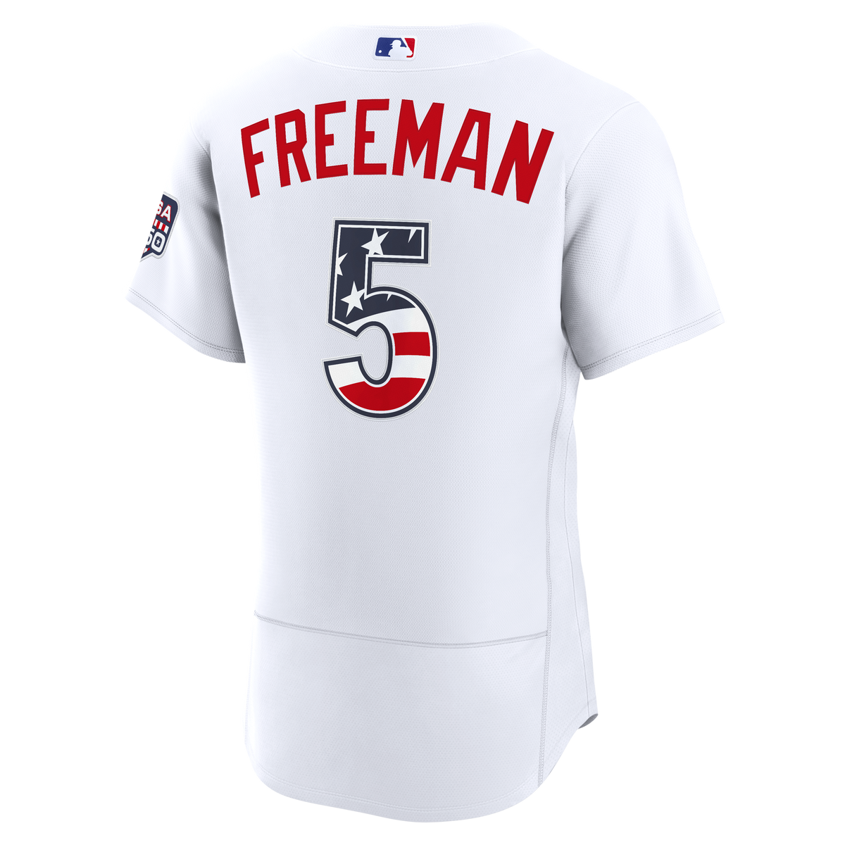 Fourth of July Men's Los Angeles Dodgers Freddie Freeman Nike White USA 250 Authentic Jersey - 4