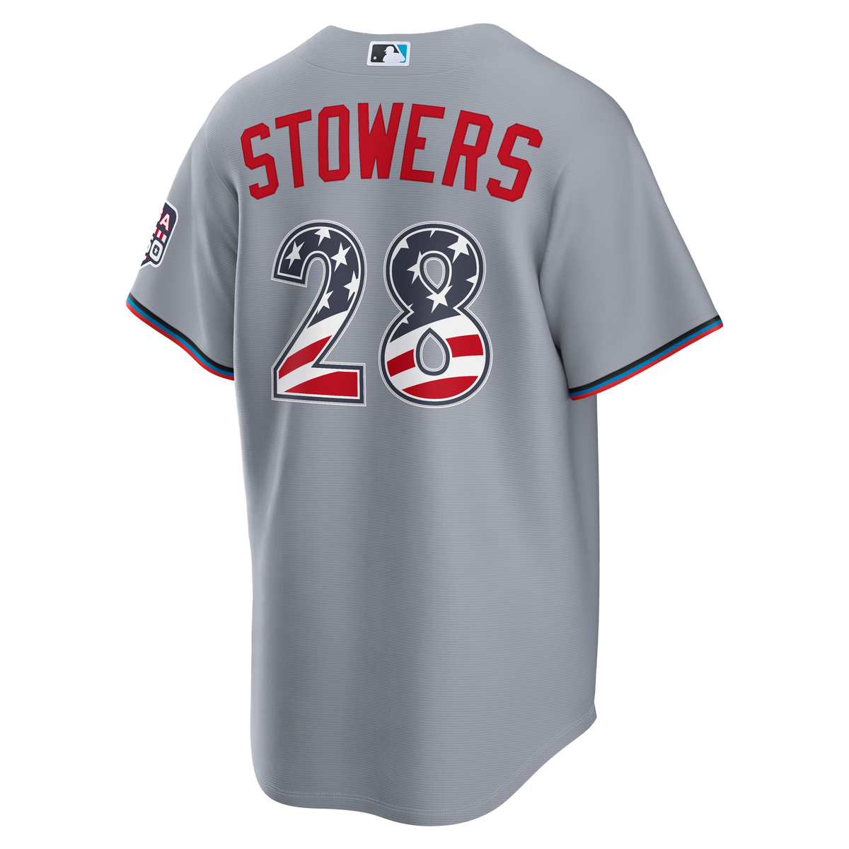Fourth of July Men's Miami Marlins Kyle Stowers Nike Gray USA 250 Stadium Jersey - 4
