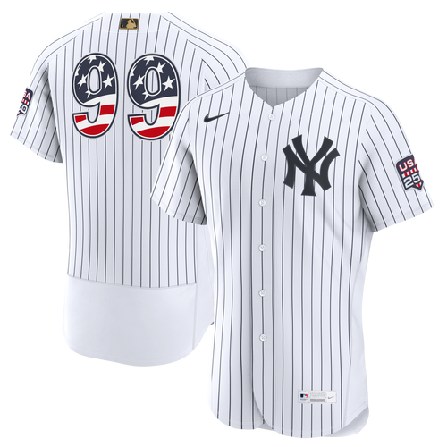 Fourth of July Men's New York Yankees Aaron Judge Nike White USA 250 Authentic Jersey