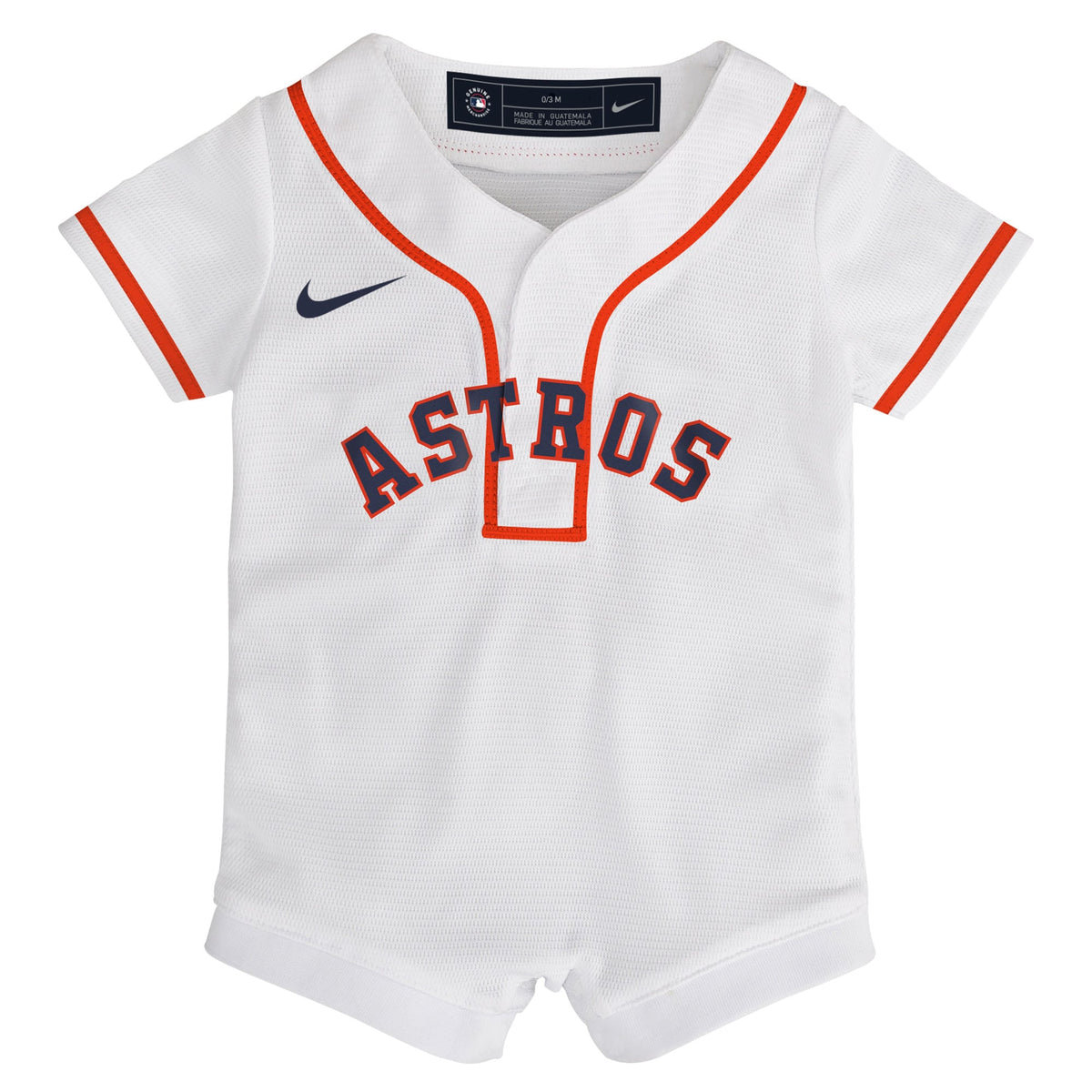 Infant Houston Astros Nike White Home Replica Romper Jersey - 3