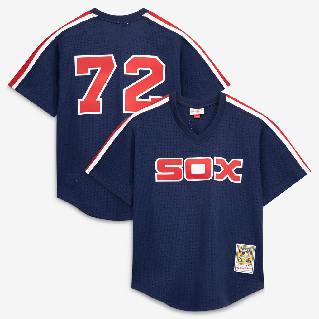 Men's Chicago White Sox Carlton Fisk Mitchell & Ness Navy Authentic Batting Practice Jersey - 2