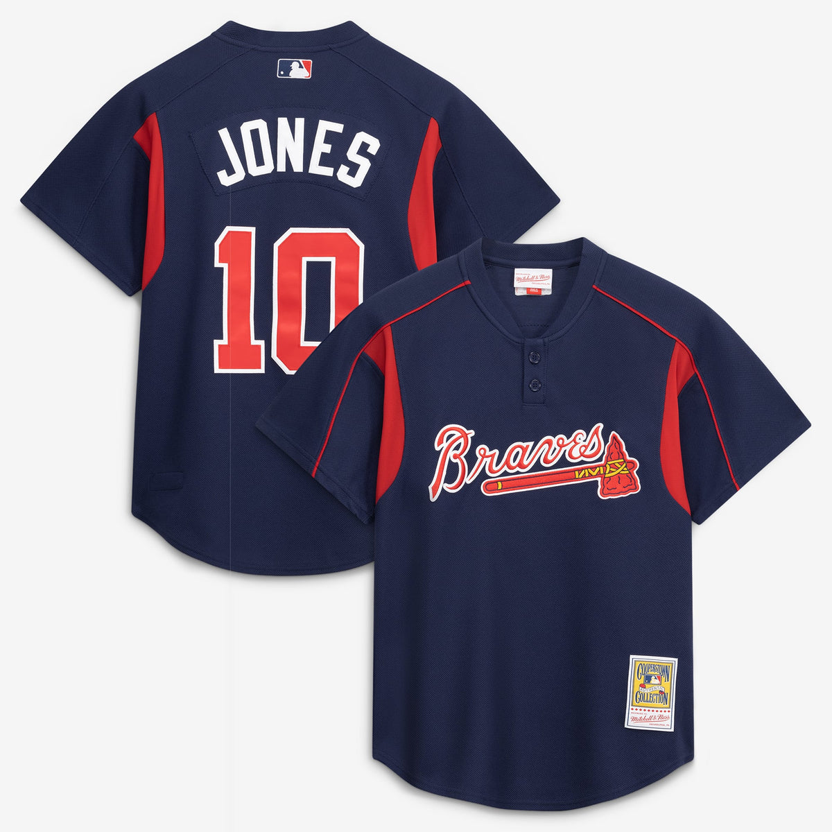 Men's Atlanta Braves Chipper Jones Mitchell & Ness Navy Authentic Batting Practice Jersey - 2