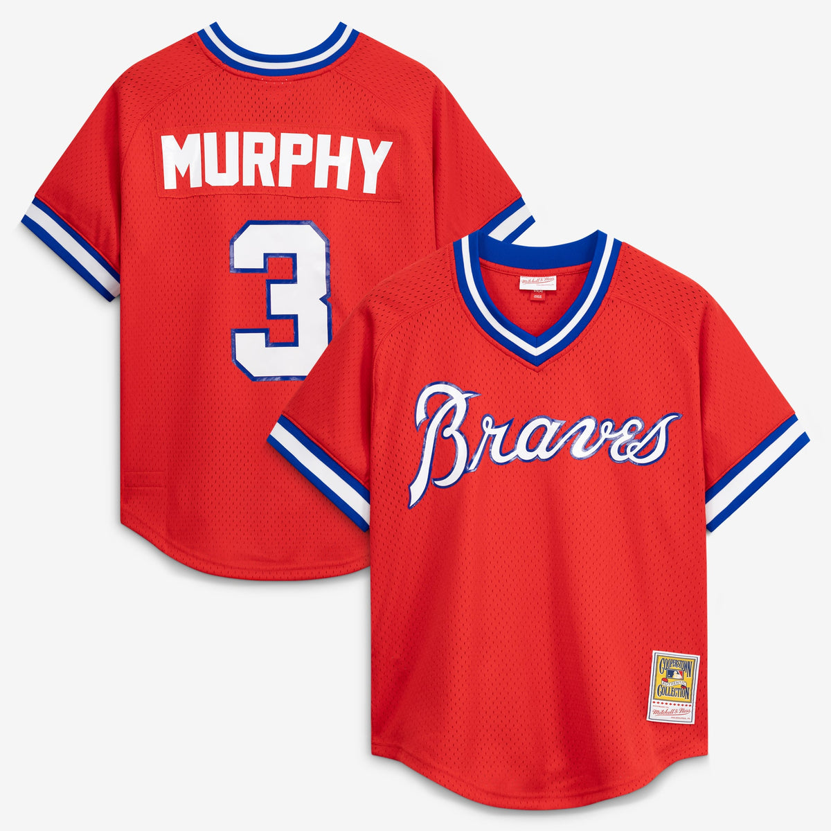 Men's Atlanta Braves Dale Murphy Mitchell & Ness Scarlet Authentic Batting Practice Jersey