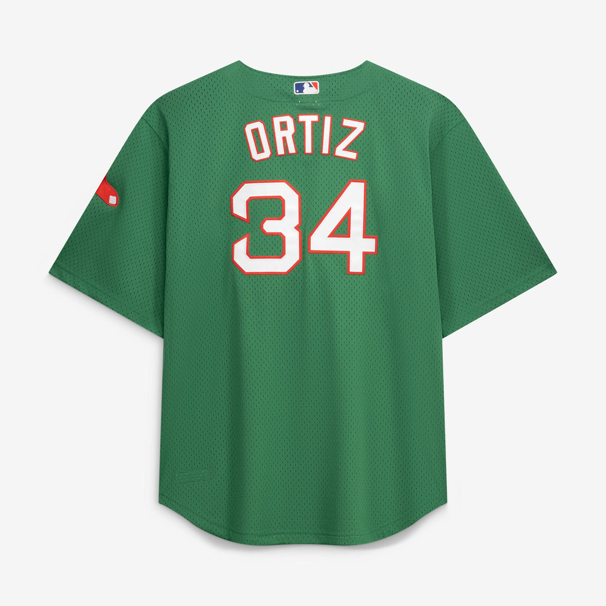 Men's Boston Red Sox David Ortiz Mitchell & Ness Kelly Green Big & Tall Cooperstown Collection Mesh Batting Practice Jersey - 3