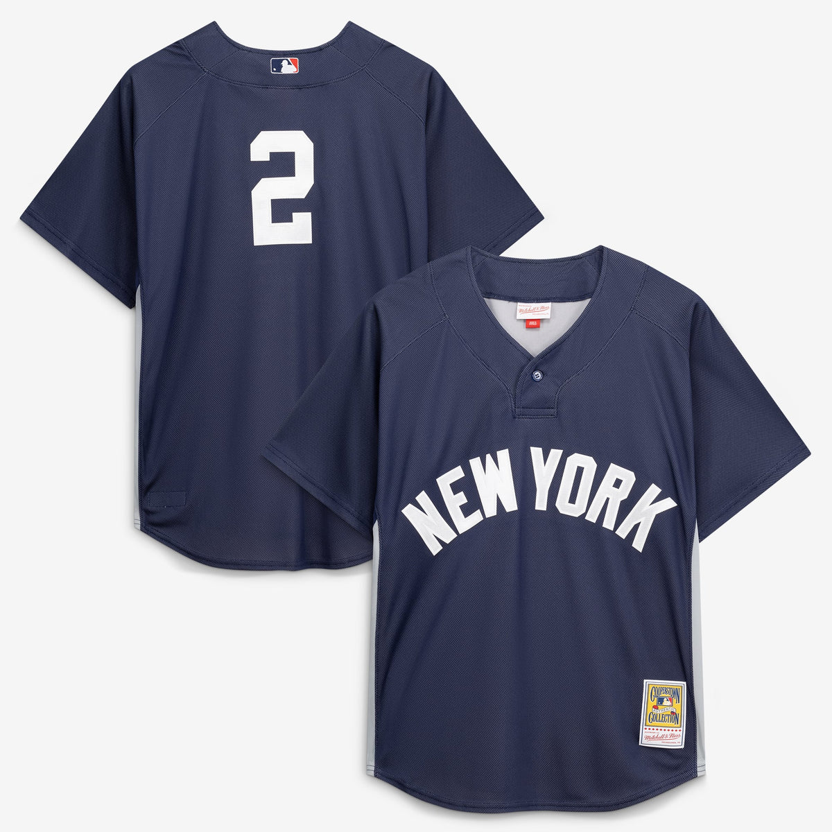 Men's New York Yankees Derek Jeter Mitchell & Ness Navy Authentic Batting Practice Jersey - 2