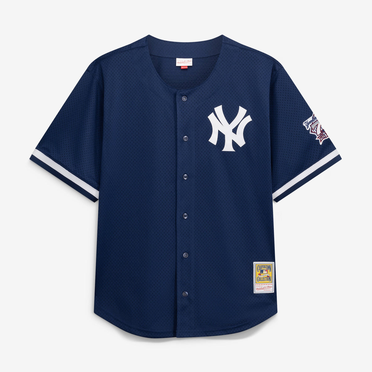 Men's New York Yankees Derek Jeter Mitchell & Ness Navy Cooperstown Collection Mesh Batting Practice Button-Up Jersey - 3