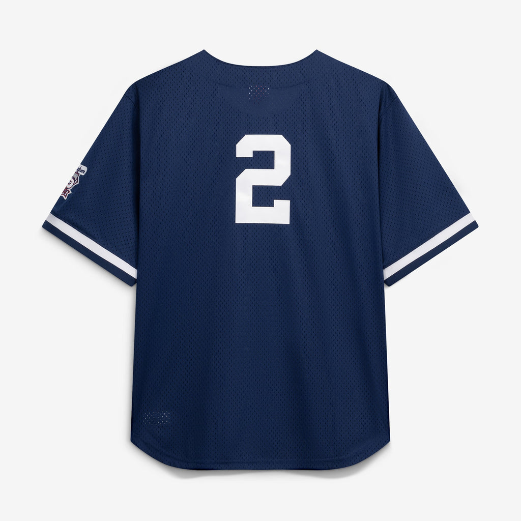 Men's New York Yankees Derek Jeter Mitchell & Ness Navy Cooperstown Collection Mesh Batting Practice Button-Up Jersey - 4
