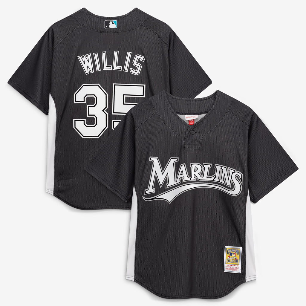 Men's Florida Marlins Dontrelle Willis Mitchell & Ness Black Authentic Batting Practice Jersey - 2