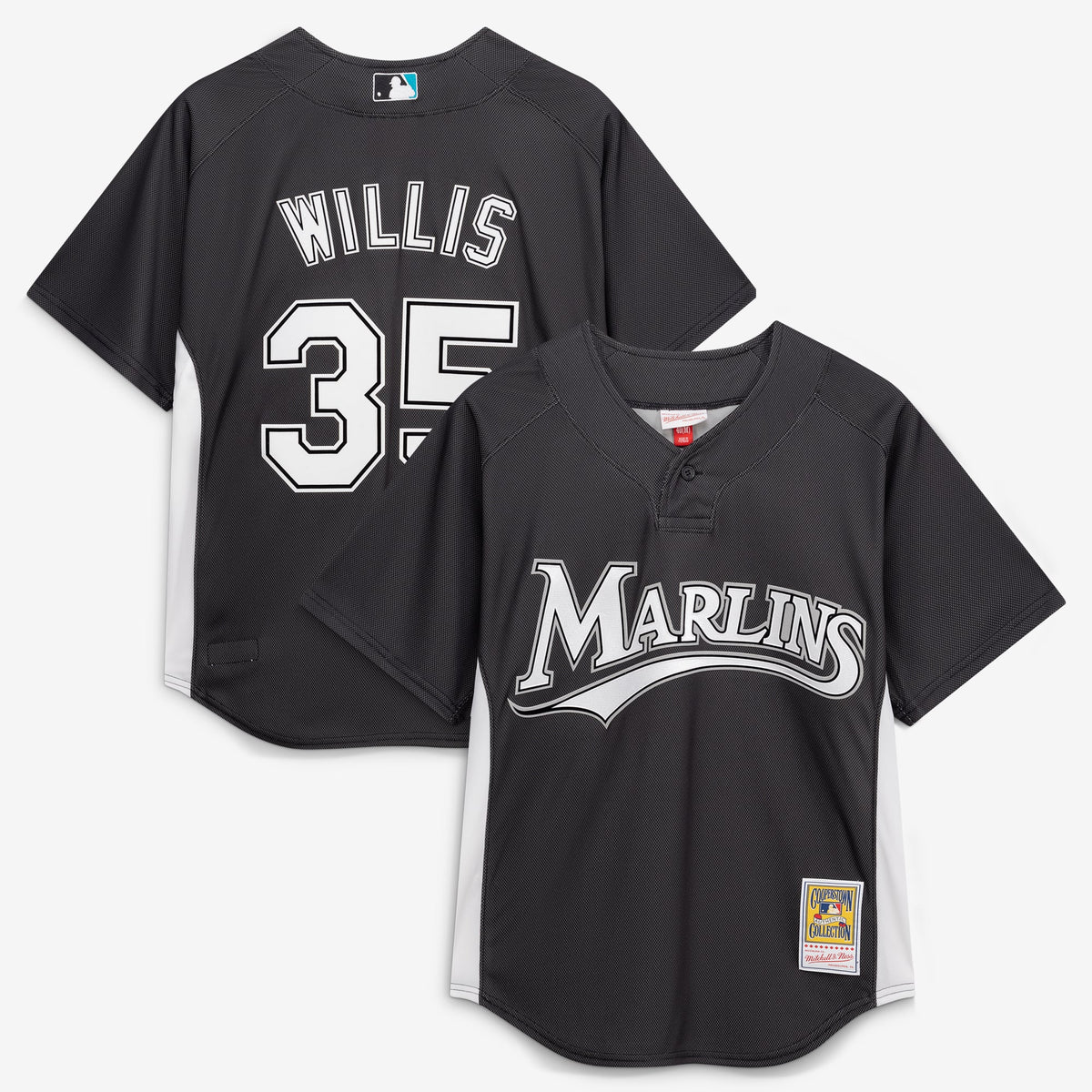 Men's Florida Marlins Dontrelle Willis Mitchell & Ness Black Authentic Batting Practice Jersey