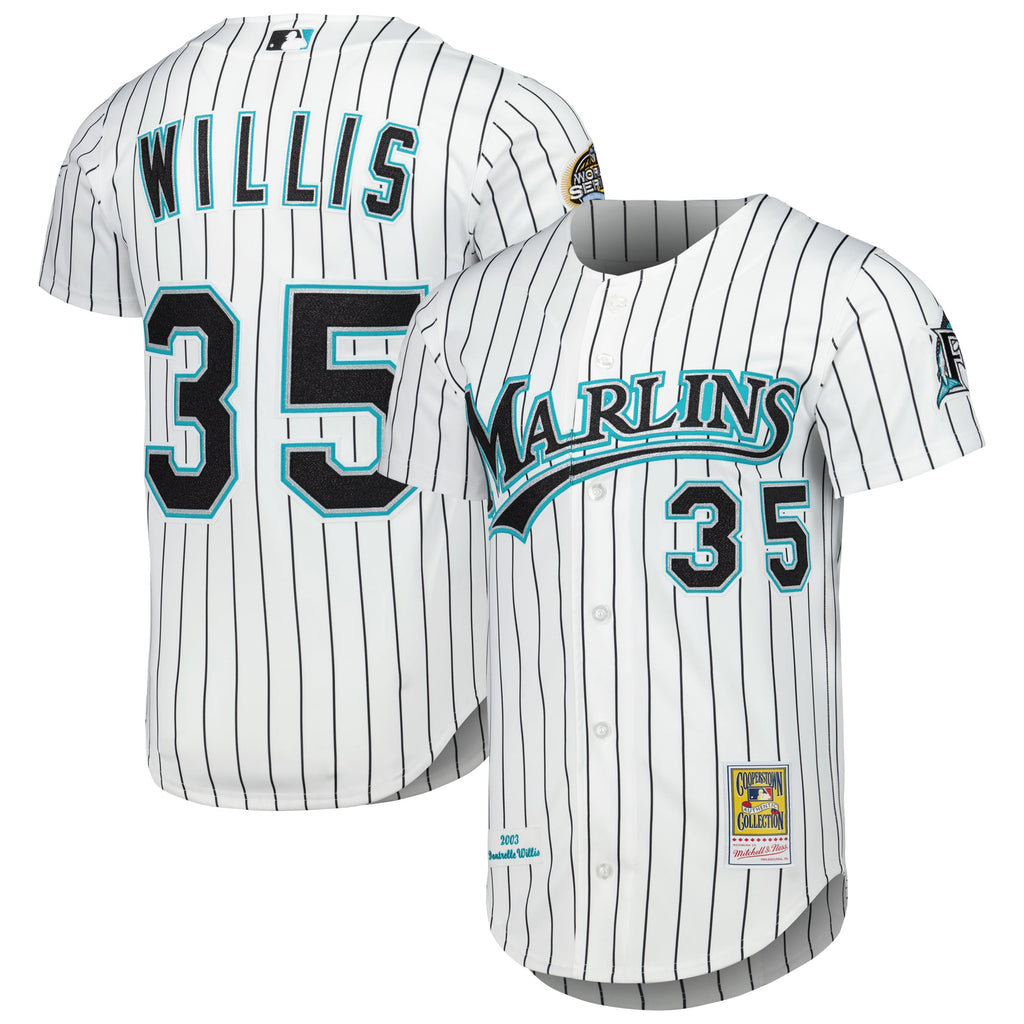 Men's Florida Marlins Dontrelle Willis Mitchell & Ness White Cooperstown Collection Authentic Jersey - 2