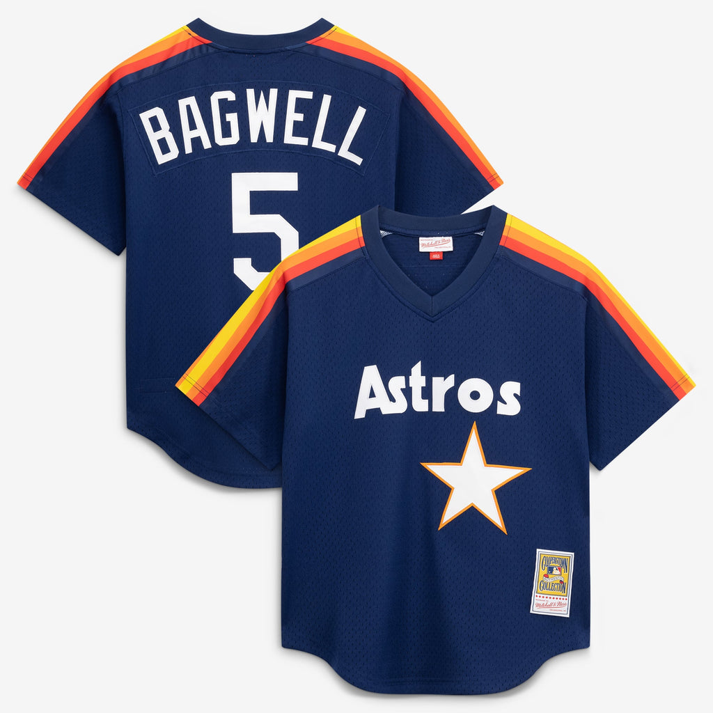 Men's Houston Astros Jeff Bagwell Mitchell & Ness Navy Authentic Batting Practice Jersey - 2