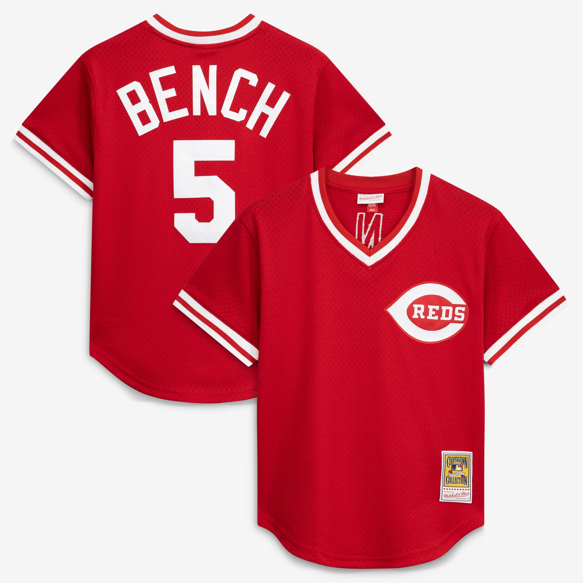 Men's Cincinnati Reds Johnny Bench Mitchell & Ness Scarlet Authentic Batting Practice Jersey - 2