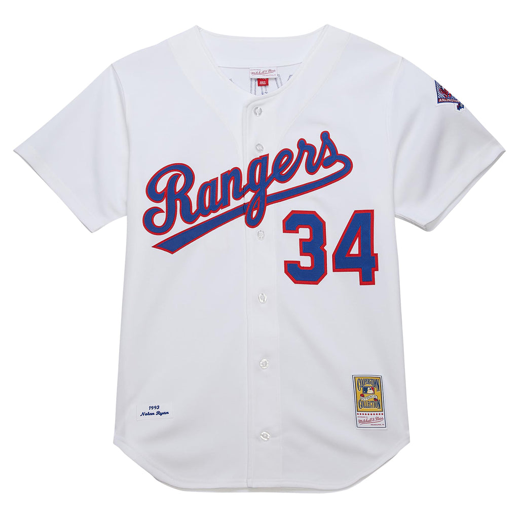 Men's Texas Rangers Nolan Ryan Mitchell & Ness White 1993 Cooperstown Collection Authentic Jersey - 3
