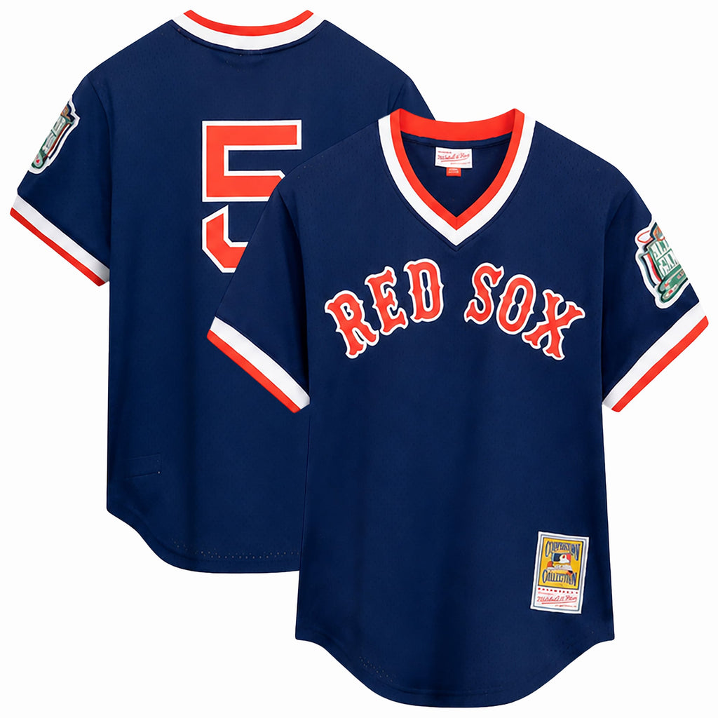 Men's Boston Red Sox Nomar Garciaparra Mitchell & Ness Navy Big & Tall Cooperstown Mesh Batting Practice Jersey - 2