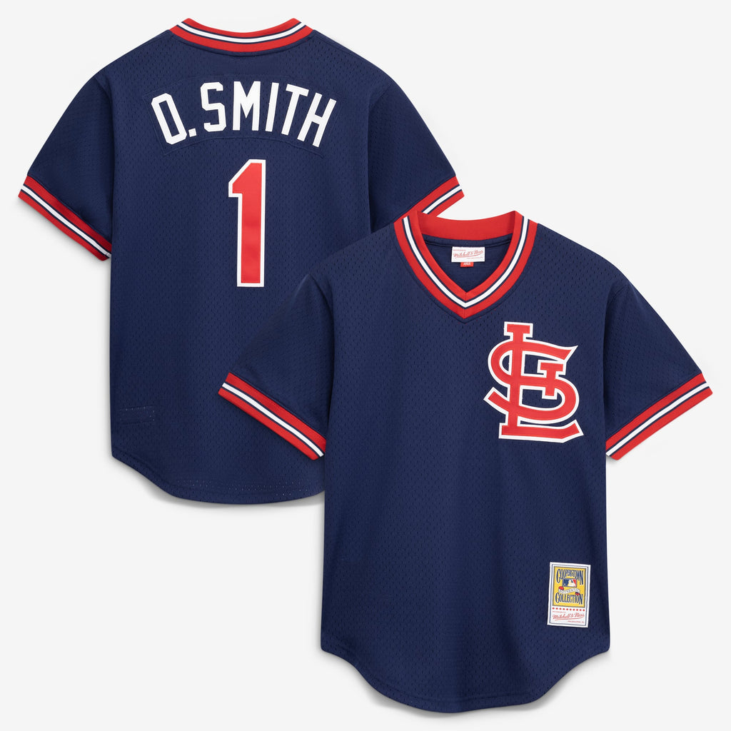 Men's St. Louis Cardinals Ozzie Smith Mitchell & Ness Navy Authentic Batting Practice Jersey - 2