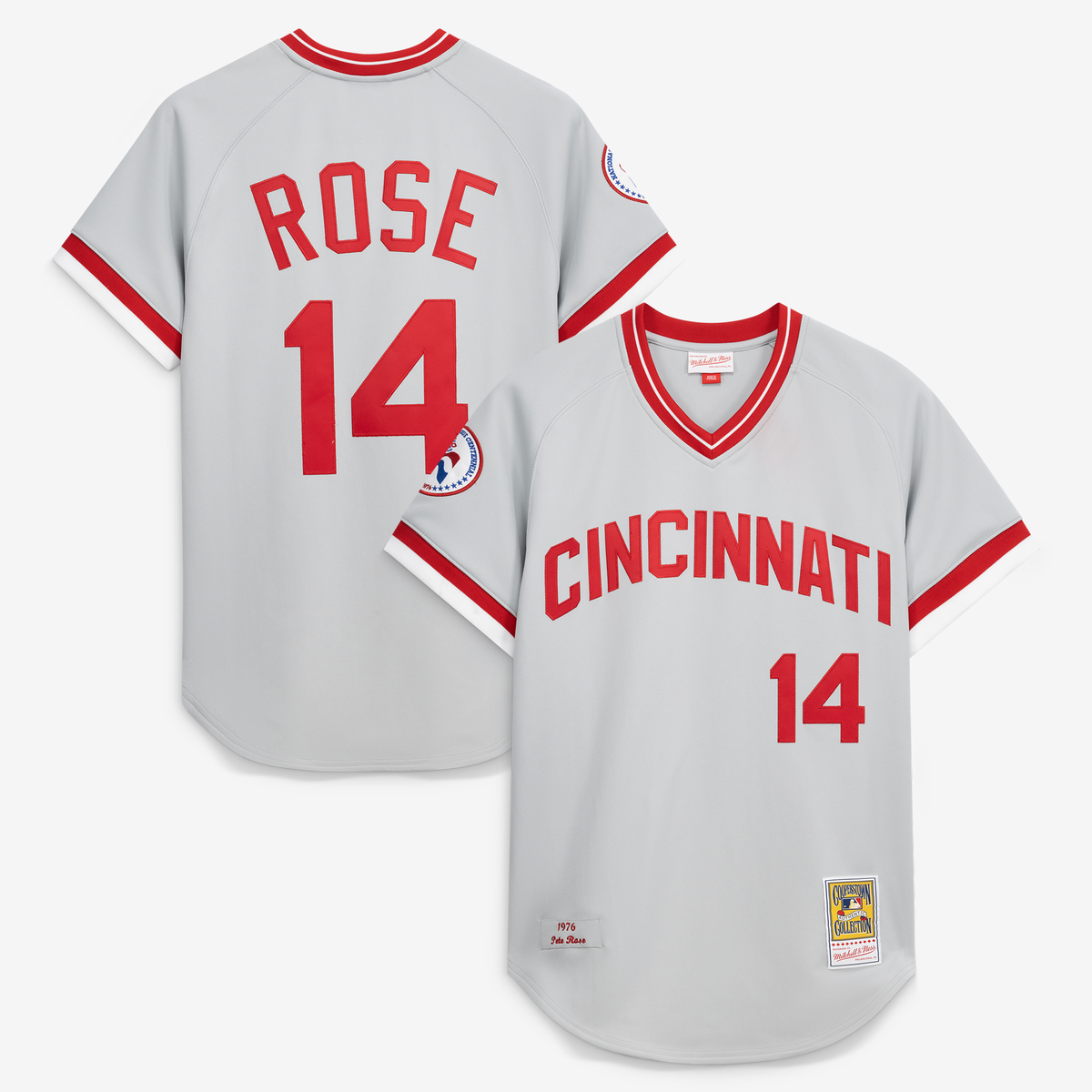 Men's Cincinnati Reds Pete Rose Mitchell & Ness Gray 1976 Authentic Jersey