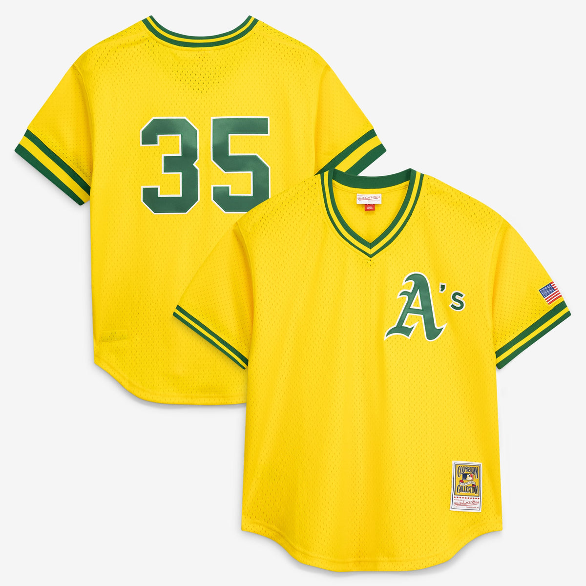 Men's Athletics Rickey Henderson Mitchell & Ness Yellow Authentic Batting Practice Jersey - 2