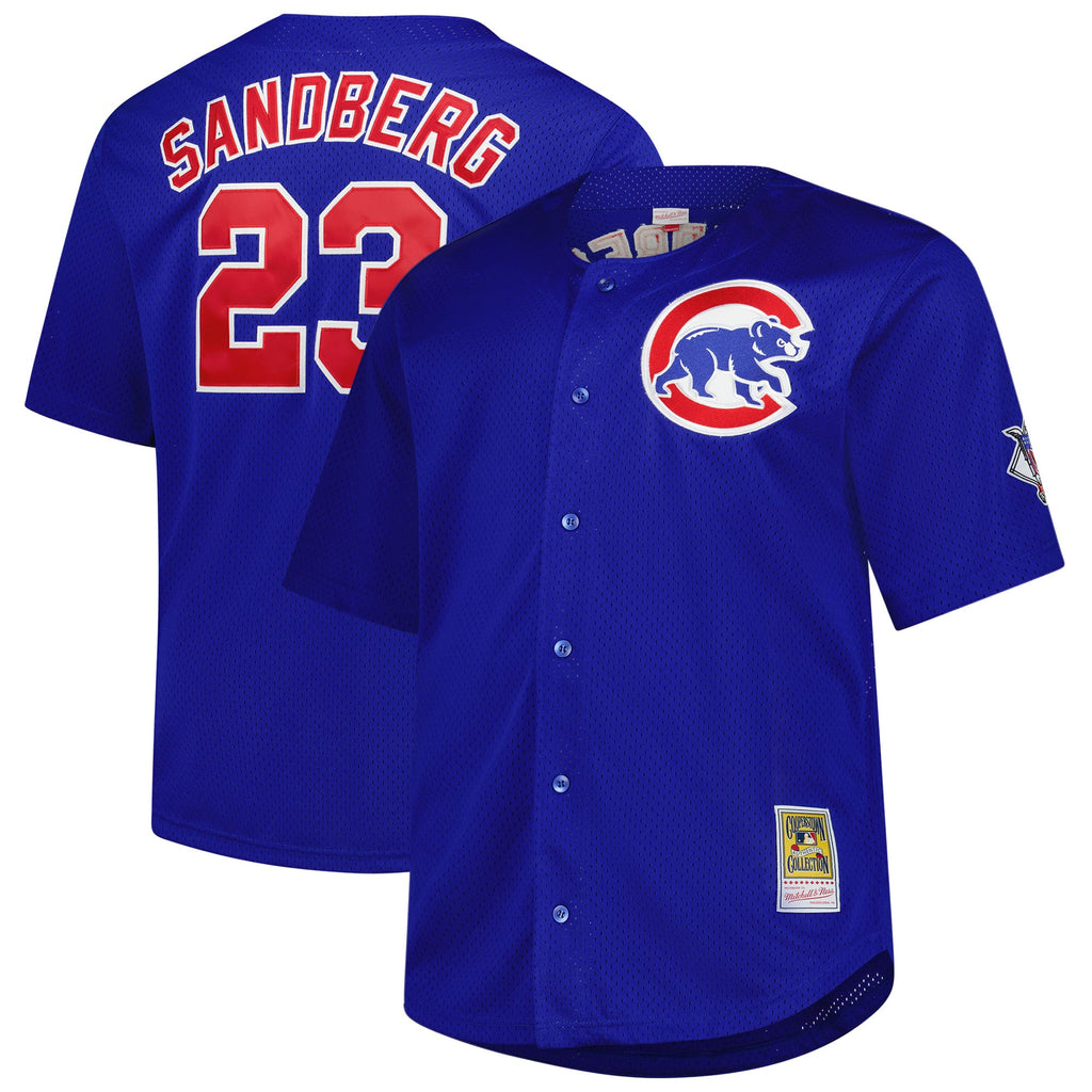Men's Chicago Cubs Ryne Sandberg Mitchell & Ness Royal Big & Tall Cooperstown Mesh Batting Practice Jersey - 2
