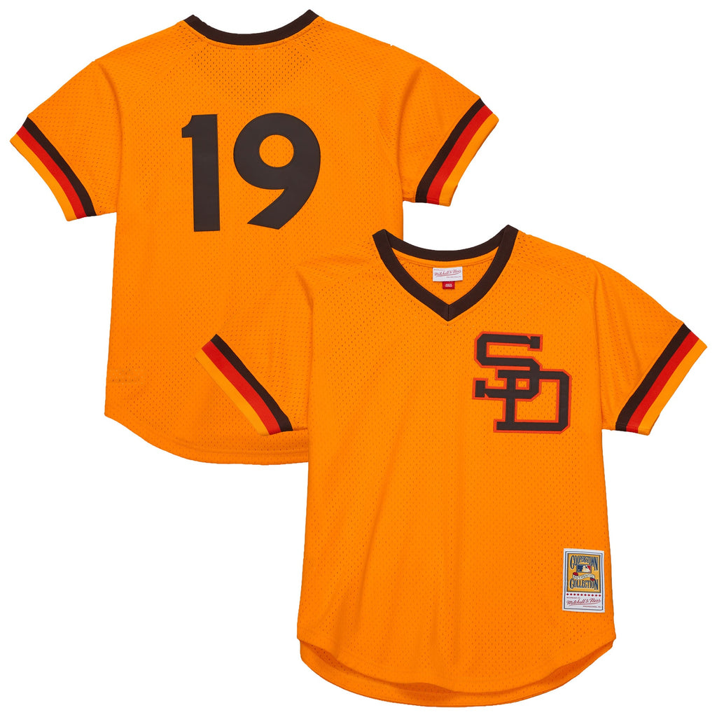 Men's San Diego Padres Tony Gwynn Mitchell & Ness Gold Big & Tall Cooperstown Mesh Batting Practice Jersey - 2