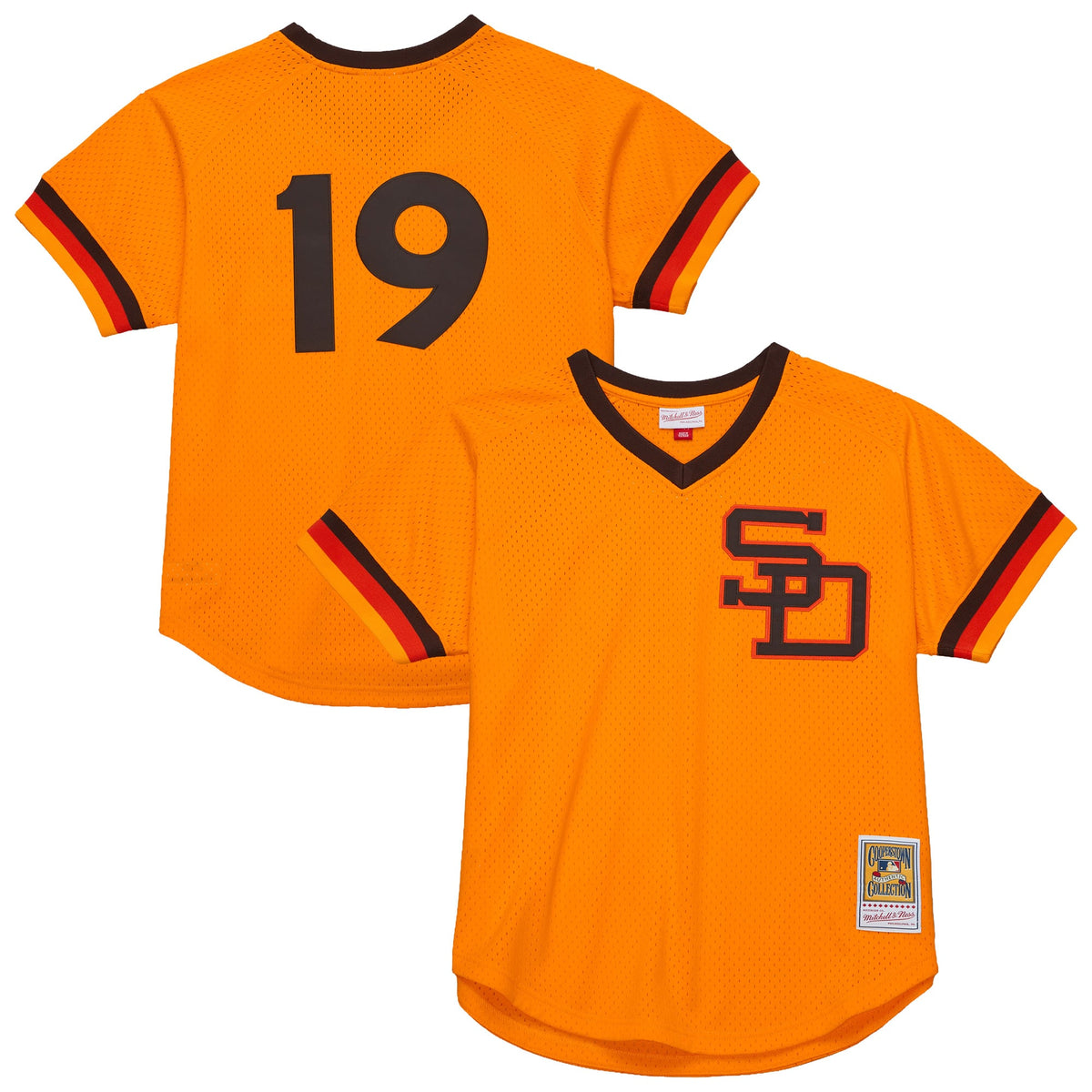 Men's San Diego Padres Tony Gwynn Mitchell & Ness Gold Big & Tall Cooperstown Mesh Batting Practice Jersey - 2