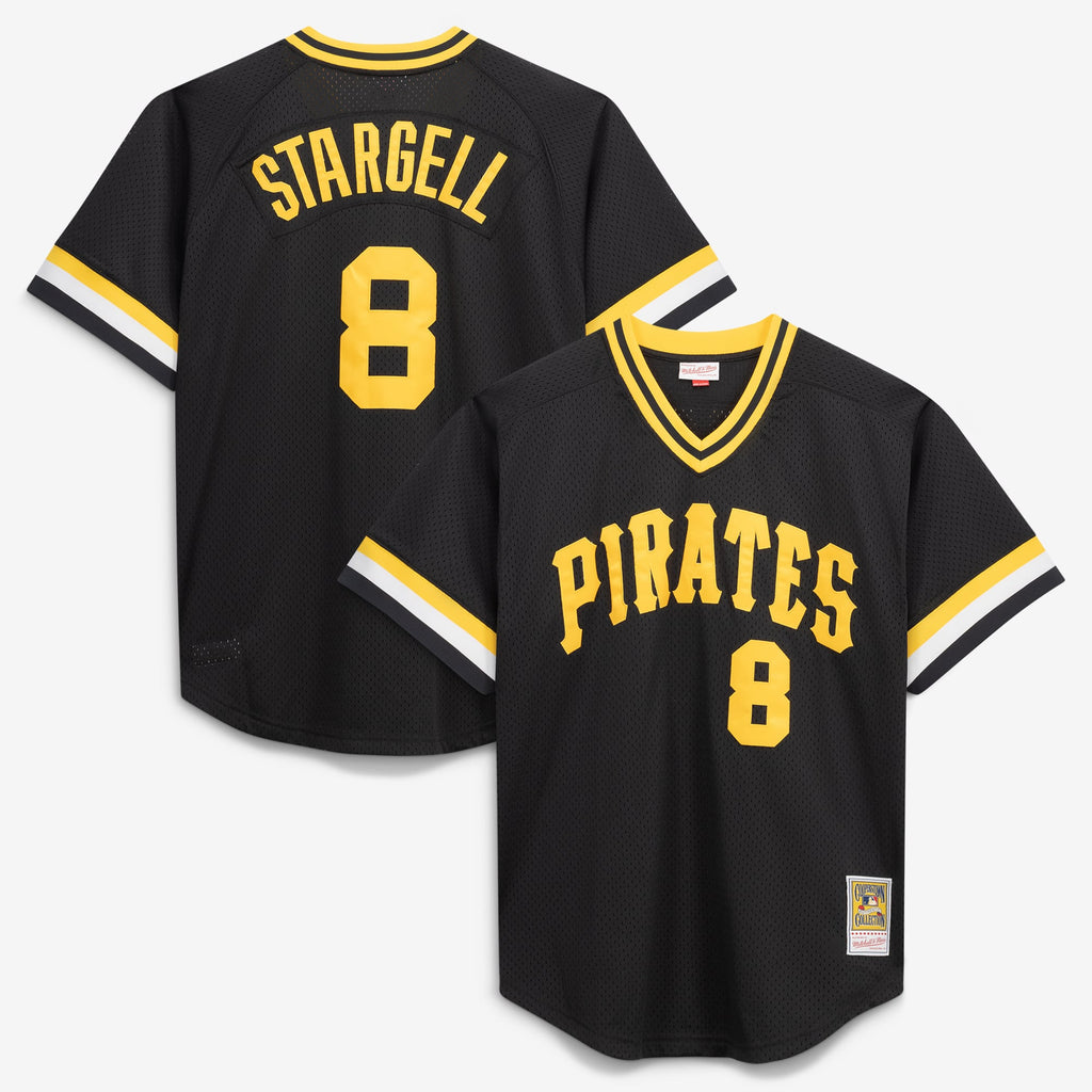 Men's Pittsburgh Pirates Willie Stargell Mitchell & Ness Black Cooperstown Collection Big & Tall Mesh Batting Practice Jersey - 2