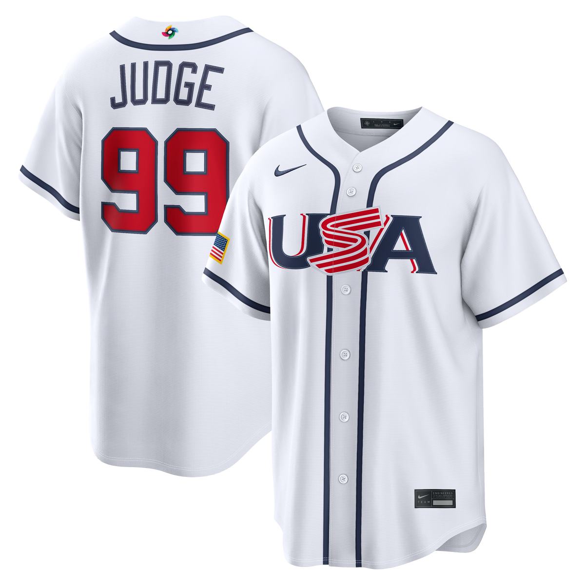 Men's USA Baseball Aaron Judge Nike White 2026 World Baseball Classic Home Stadium Jersey - 2