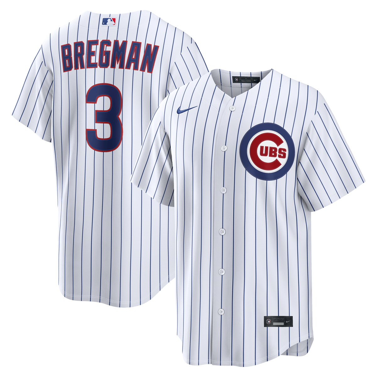 Men's Chicago Cubs Alex Bregman Nike White Home Replica Jersey - 2