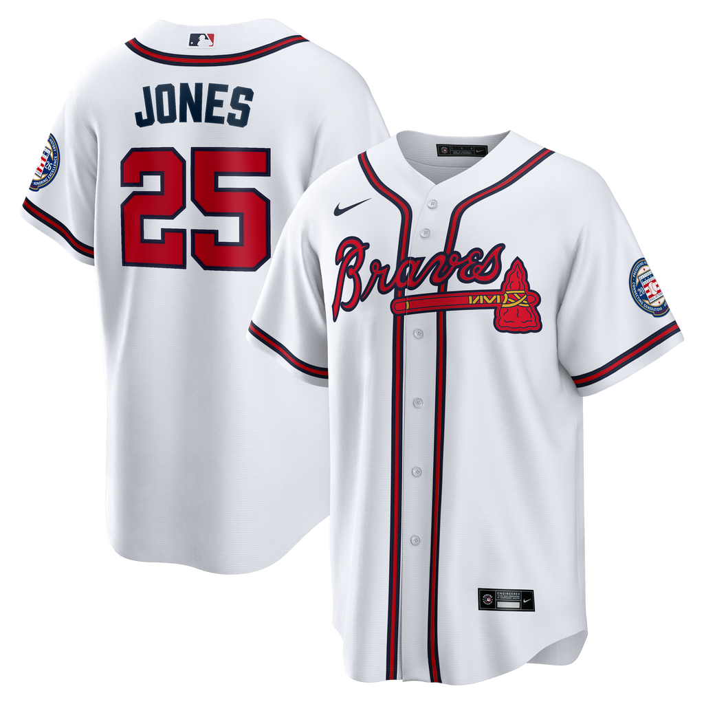 Men's Atlanta Braves Andruw Jones Nike White Home Replica 2026 Hall of Fame Patch Jersey - 2