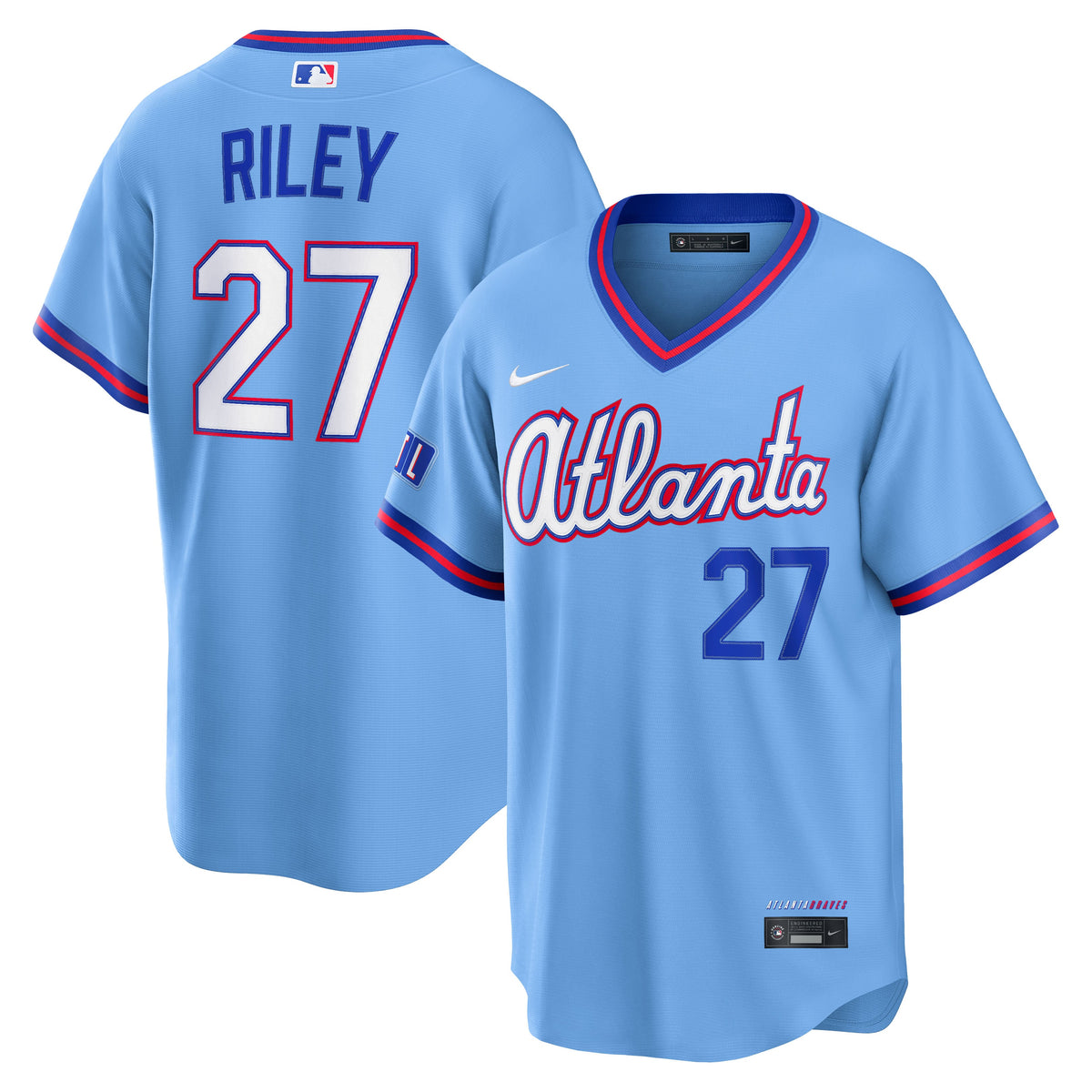 Men's Atlanta Braves Austin Riley Nike Powder Blue 2026 City Connect Stadium Jersey - 2