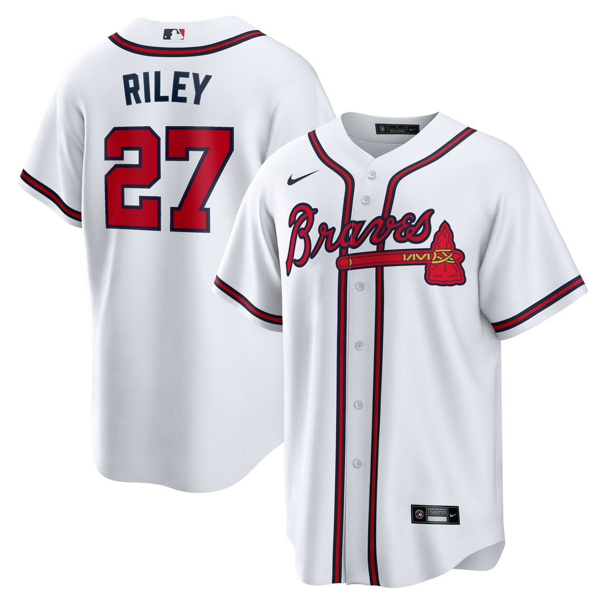 Men's Atlanta Braves Austin Riley Nike White Home Replica Player Jersey - 2