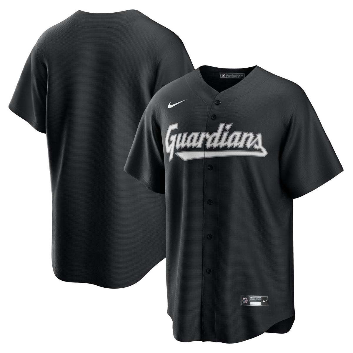 Men's Cleveland Guardians Nike Black Replica Jersey - 2