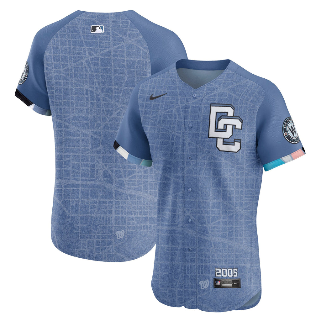Men's Washington Nationals Nike Blue 2025 City Connect Elite Jersey