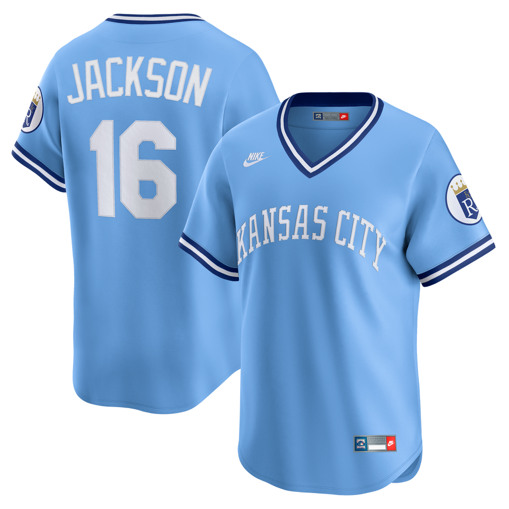 Men's Kansas City Royals Bo Jackson Nike Light Blue Throwback Cooperstown Collection Limited Jersey - 2