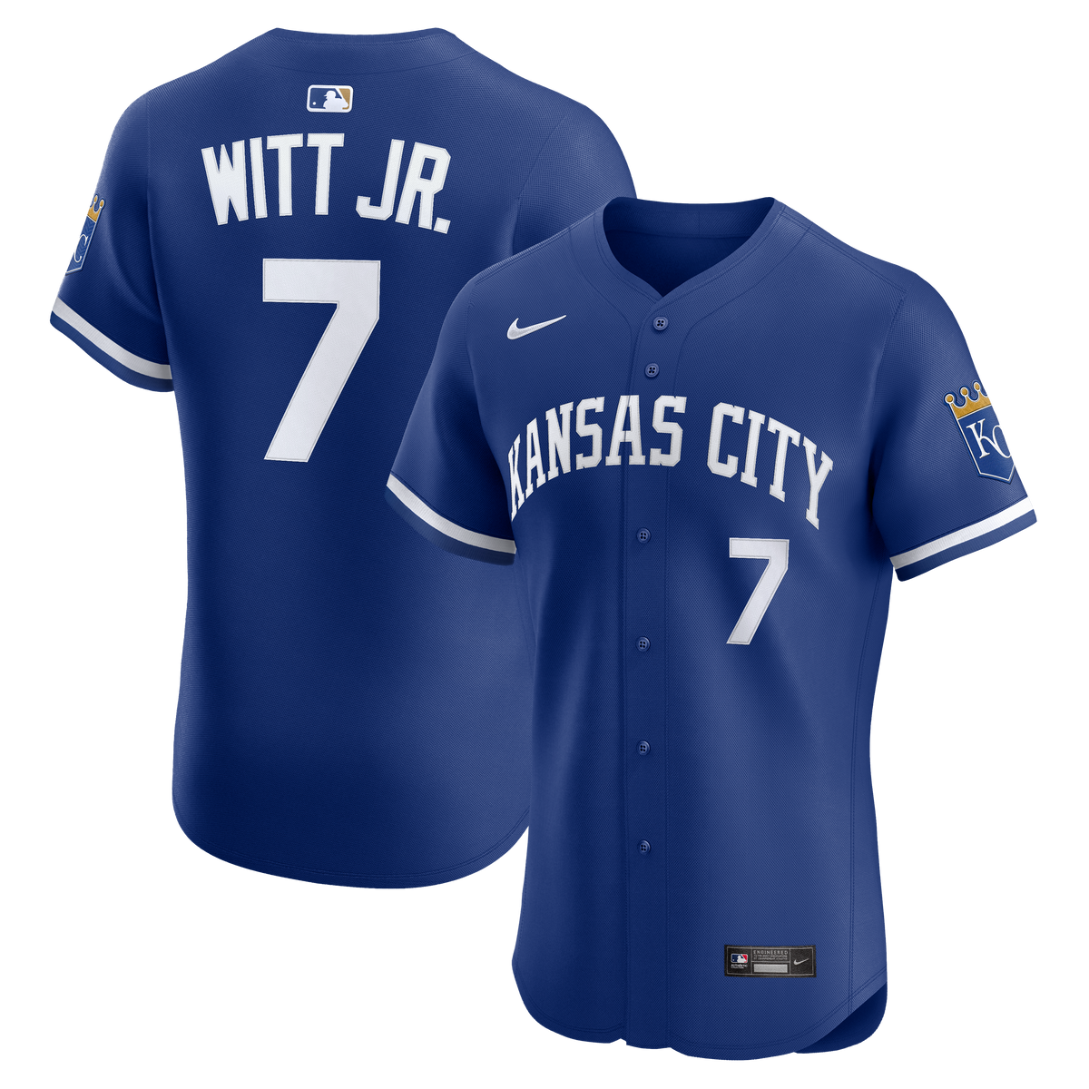 Men's Kansas City Royals Bobby Witt Jr. Nike Royal Alternate 2 Elite Player Jersey - 2