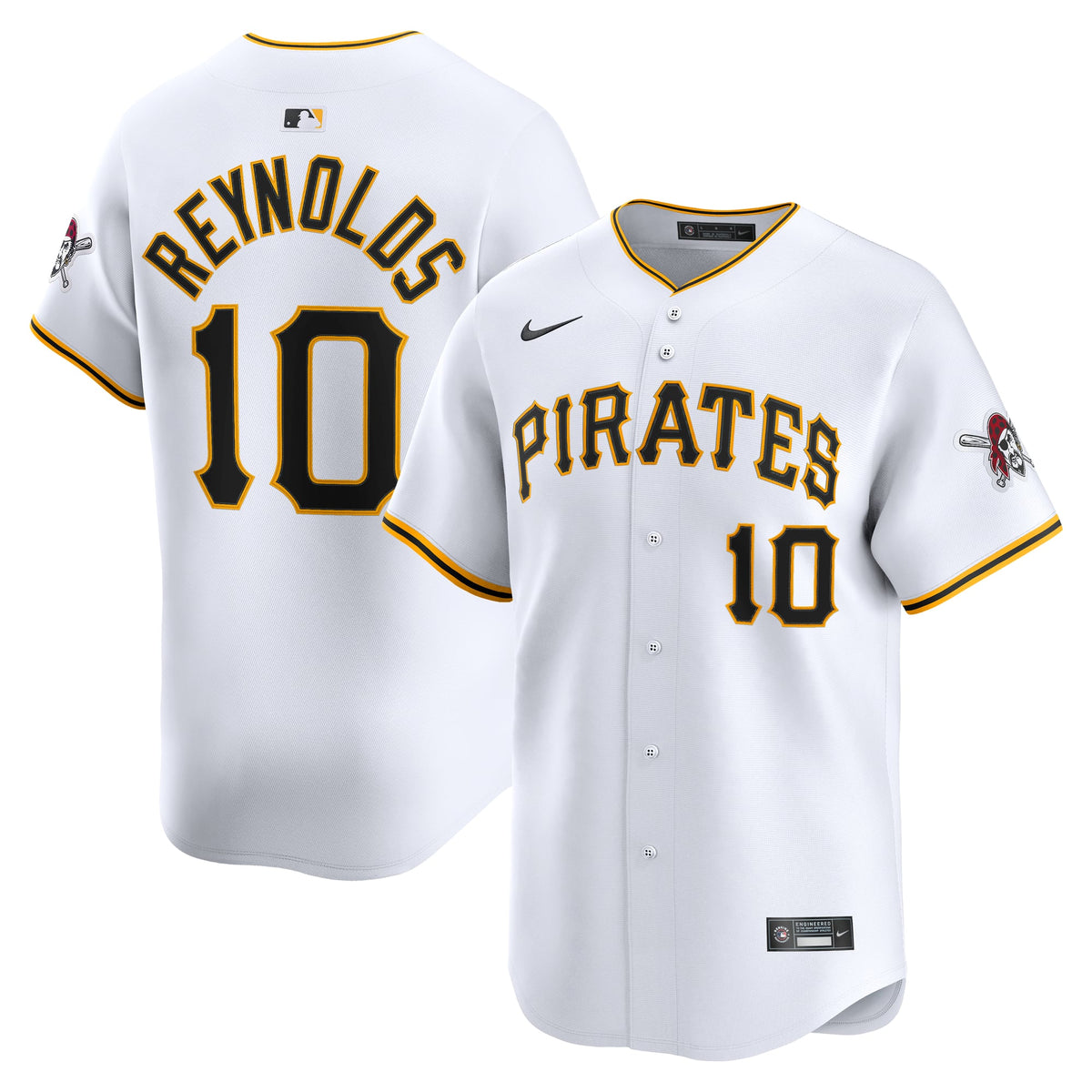 Men's Pittsburgh Pirates Bryan Reynolds Nike White Home Limited Player Jersey - 2