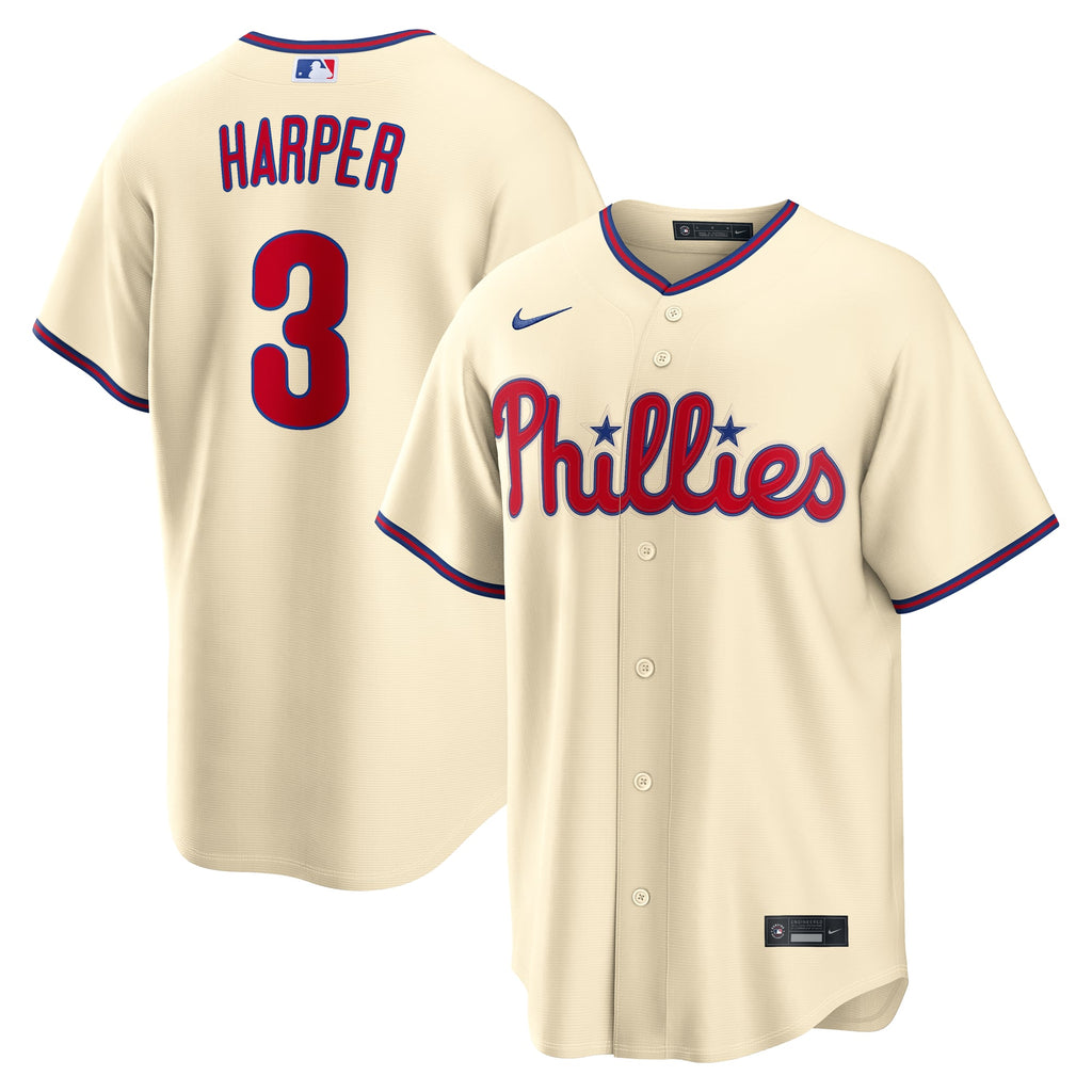 Men's Philadelphia Phillies Bryce Harper Nike Cream Alternate Replica Jersey - 2