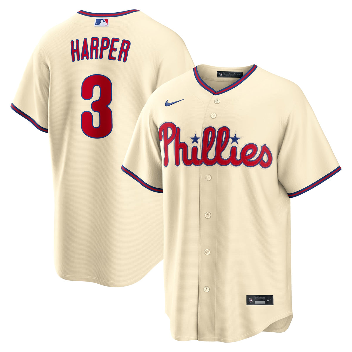 Men's Philadelphia Phillies Bryce Harper Nike Cream Alternate Replica Jersey - 2