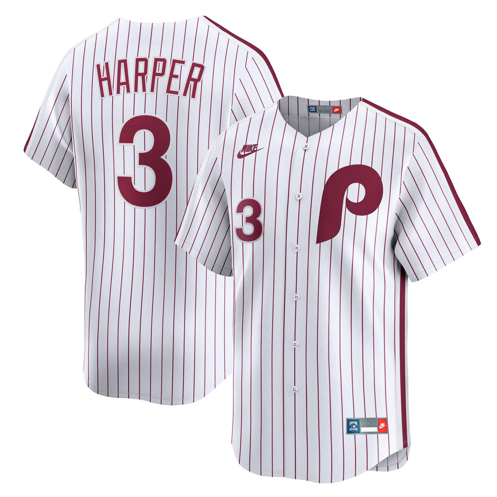 Men's Philadelphia Phillies Bryce Harper Nike White Cooperstown Collection Limited Jersey - 2