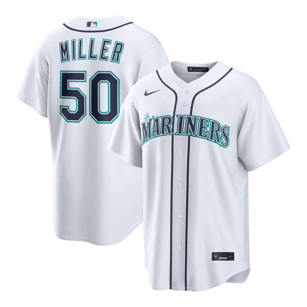 Men's Seattle Mariners Bryce Miller Nike White Home Replica Jersey