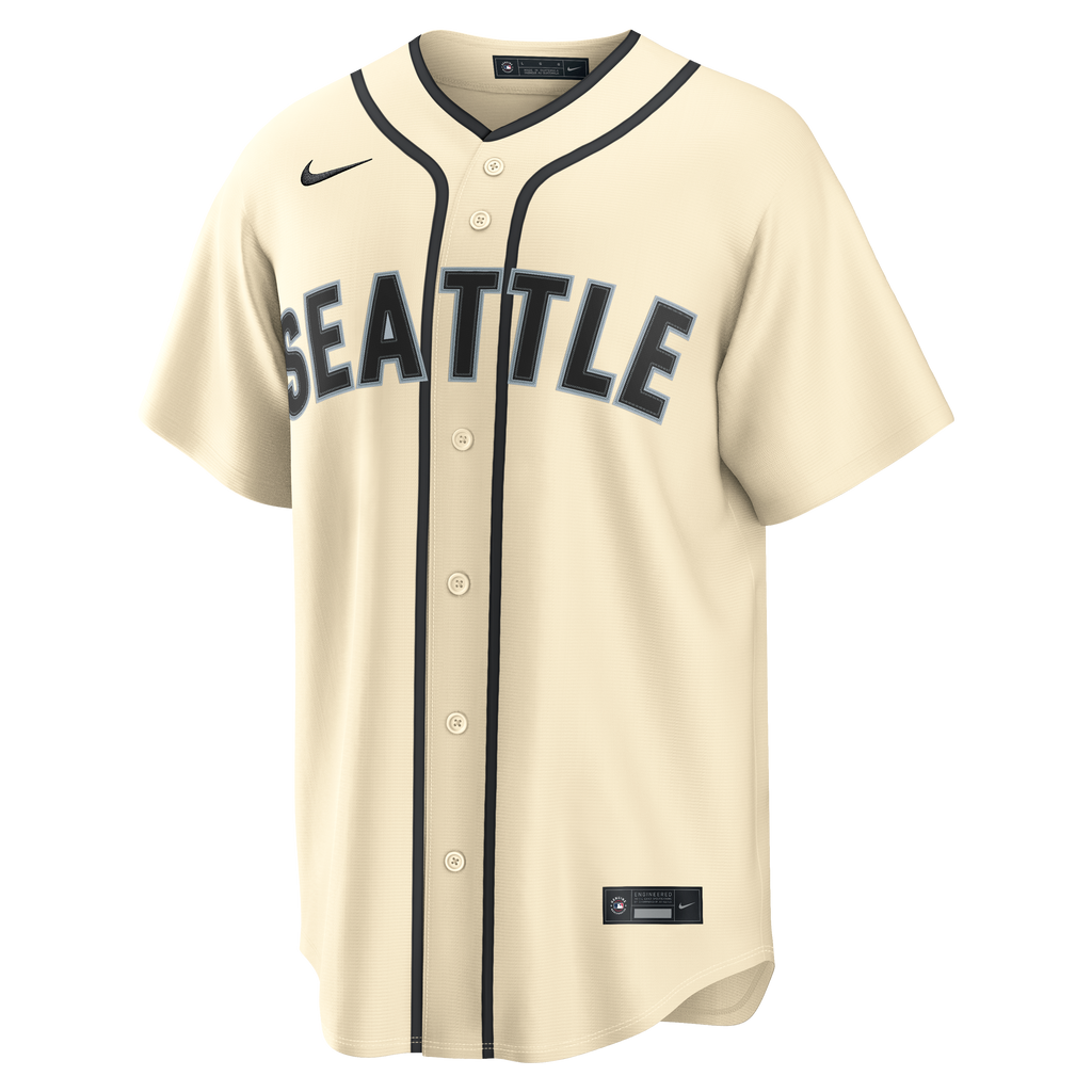 Men's Seattle Mariners Cal Raleigh Nike Cream Alternate Replica Jersey - 3