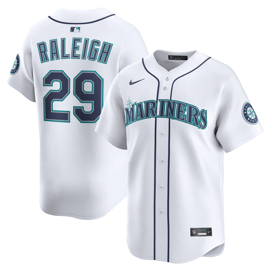 Men's Seattle Mariners Cal Raleigh Nike White Home Limited Player Jersey - 2
