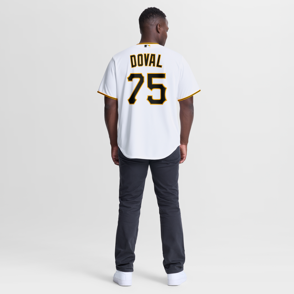 Men's Pittsburgh Pirates Camilo Doval Nike White Home Replica Jersey - 4