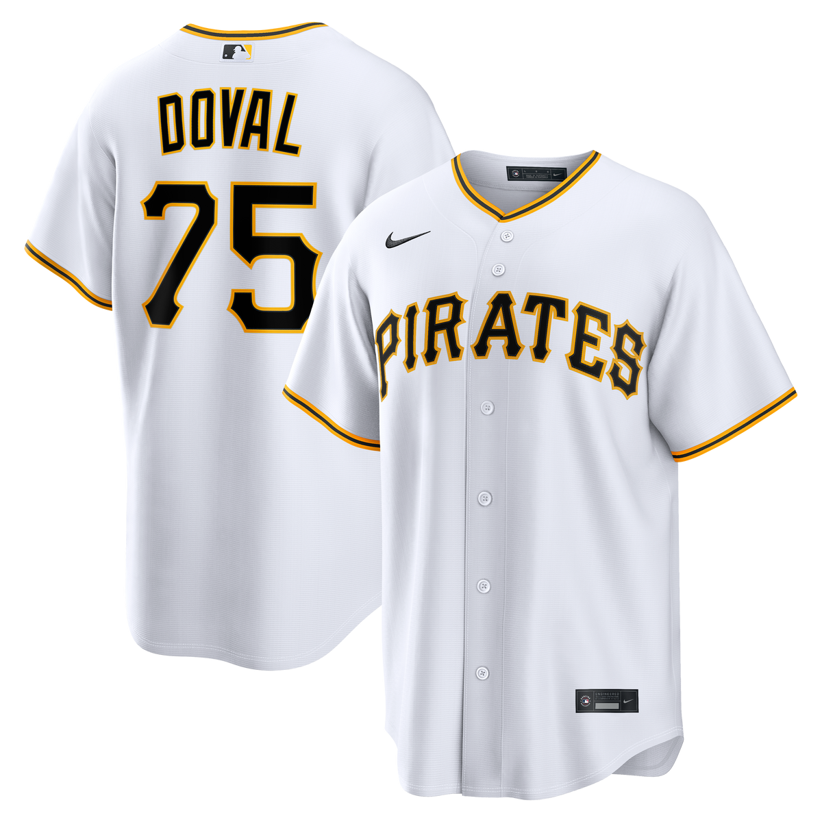 Men's Pittsburgh Pirates Camilo Doval Nike White Home Replica Jersey