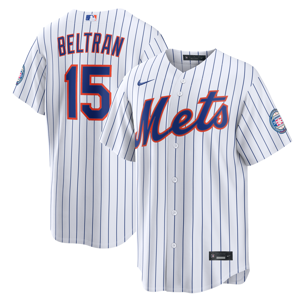 Men's New York Mets Carlos Beltran Nike White Home Replica 2026 Hall of Fame Patch Jersey - 2