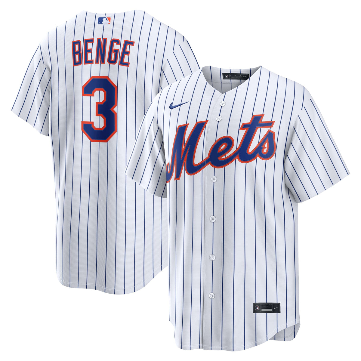 Men's New York Mets Carson Benge Nike White Home Replica Jersey - 2