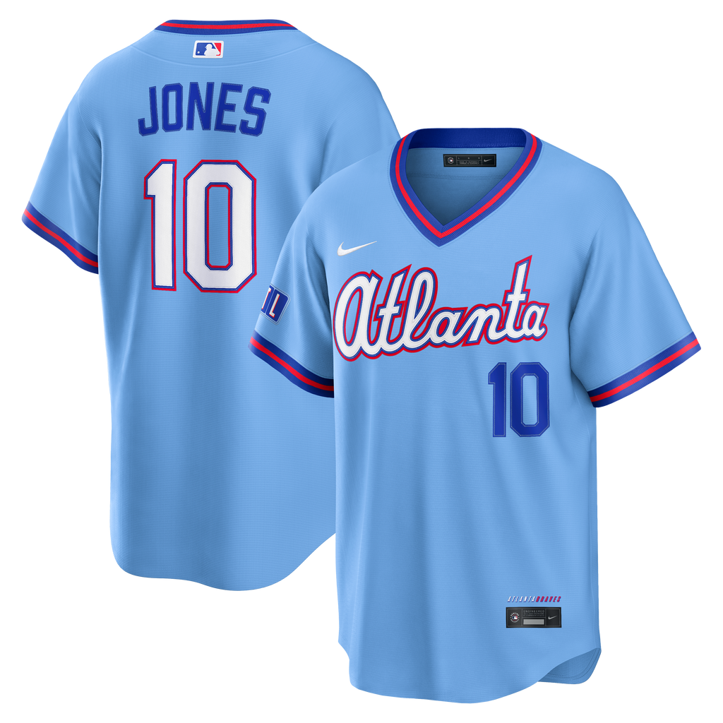 Men's Atlanta Braves Chipper Jones Nike Powder Blue 2026 City Connect Stadium Jersey